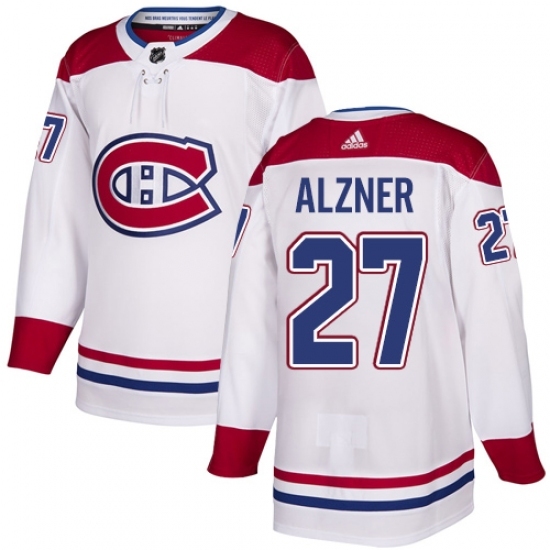 Youth Adidas Montreal Canadiens #27 Karl Alzner Authentic White Away NHL Jersey Youth Adidas Montreal Canadiens #27 Karl Alzner Authentic White Away NHL Jersey