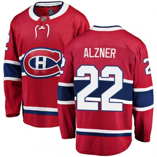 Youth Montreal Canadiens #22 Karl Alzner Authentic Red Home Fanatics Branded Breakaway NHL Jersey Youth Montreal Canadiens #22 Karl Alzner Authentic Red Home Fanatics Branded Breakaway NHL Jersey
