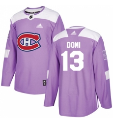 Men's Adidas Montreal Canadiens #13 Max Domi Authentic Purple Fights Cancer Practice NHL Jersey Men's Adidas Montreal Canadiens #13 Max Domi Authentic Purple Fights Cancer Practice NHL Jersey
