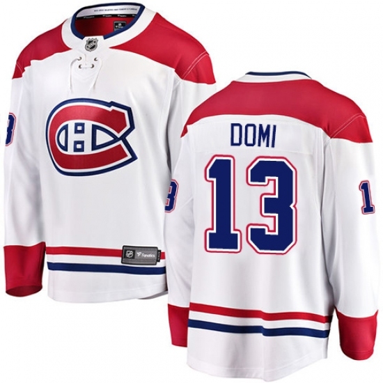 Men's Montreal Canadiens #13 Max Domi Authentic White Away Fanatics Branded Breakaway NHL Jersey Men's Montreal Canadiens #13 Max Domi Authentic White Away Fanatics Branded Breakaway NHL Jersey