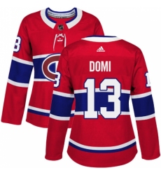 Women's Adidas Montreal Canadiens #13 Max Domi Authentic Red Home NHL Jersey Women's Adidas Montreal Canadiens #13 Max Domi Authentic Red Home NHL Jersey