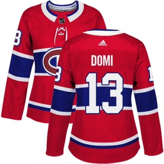 Women's Adidas Montreal Canadiens #13 Max Domi Authentic Red Home NHL Jersey Women's Adidas Montreal Canadiens #13 Max Domi Authentic Red Home NHL Jersey
