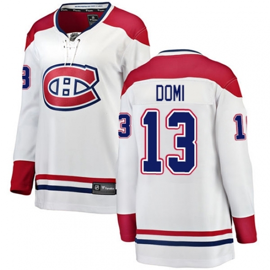 Women's Montreal Canadiens #13 Max Domi Authentic White Away Fanatics Branded Breakaway NHL Jersey Women's Montreal Canadiens #13 Max Domi Authentic White Away Fanatics Branded Breakaway NHL Jersey