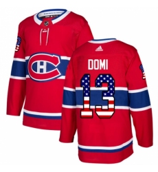 Youth Adidas Montreal Canadiens #13 Max Domi Authentic Red USA Flag Fashion NHL Jersey Youth Adidas Montreal Canadiens #13 Max Domi Authentic Red USA Flag Fashion NHL Jersey