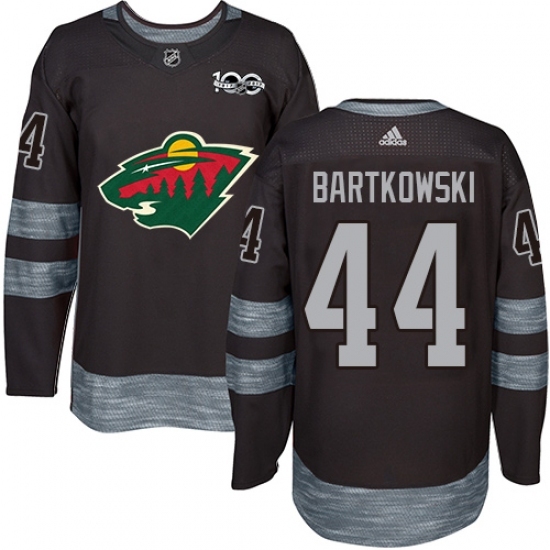 Men's Adidas Minnesota Wild #44 Matt Bartkowski Authentic Black 1917-2017 100th Anniversary NHL Jersey Men's Adidas Minnesota Wild #44 Matt Bartkowski Authentic Black 1917-2017 100th Anniversary NHL Jersey