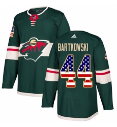 Men's Adidas Minnesota Wild #44 Matt Bartkowski Authentic Green USA Flag Fashion NHL Jersey Men's Adidas Minnesota Wild #44 Matt Bartkowski Authentic Green USA Flag Fashion NHL Jersey