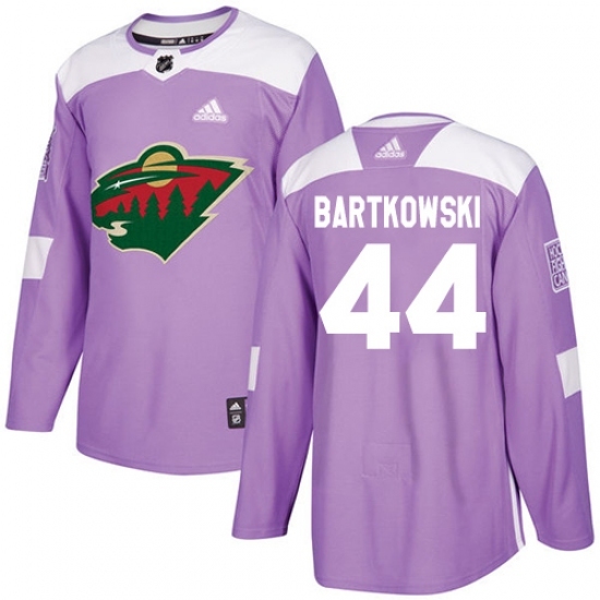 Men's Adidas Minnesota Wild #44 Matt Bartkowski Authentic Purple Fights Cancer Practice NHL Jersey Men's Adidas Minnesota Wild #44 Matt Bartkowski Authentic Purple Fights Cancer Practice NHL Jersey