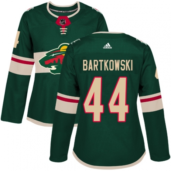 Women's Adidas Minnesota Wild #44 Matt Bartkowski Authentic Green Home NHL Jersey Women's Adidas Minnesota Wild #44 Matt Bartkowski Authentic Green Home NHL Jersey