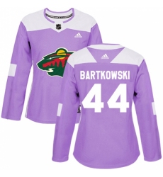 Women's Adidas Minnesota Wild #44 Matt Bartkowski Authentic Purple Fights Cancer Practice NHL Jersey Women's Adidas Minnesota Wild #44 Matt Bartkowski Authentic Purple Fights Cancer Practice NHL Jersey