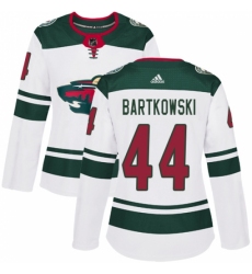 Women's Adidas Minnesota Wild #44 Matt Bartkowski Authentic White Away NHL Jersey Women's Adidas Minnesota Wild #44 Matt Bartkowski Authentic White Away NHL Jersey