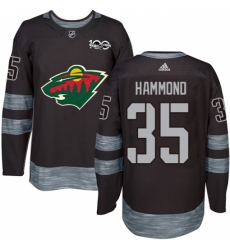 Men's Adidas Minnesota Wild #35 Andrew Hammond Authentic Black 1917-2017 100th Anniversary NHL Jersey Men's Adidas Minnesota Wild #35 Andrew Hammond Authentic Black 1917-2017 100th Anniversary NHL Jersey