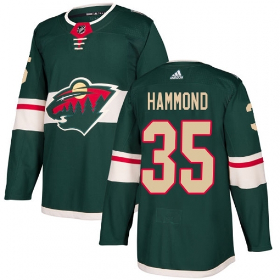 Men's Adidas Minnesota Wild #35 Andrew Hammond Authentic Green Home NHL Jersey Men's Adidas Minnesota Wild #35 Andrew Hammond Authentic Green Home NHL Jersey