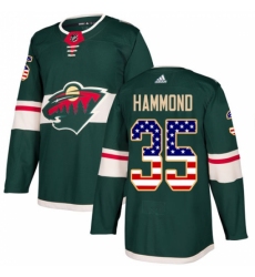 Men's Adidas Minnesota Wild #35 Andrew Hammond Authentic Green USA Flag Fashion NHL Jersey Men's Adidas Minnesota Wild #35 Andrew Hammond Authentic Green USA Flag Fashion NHL Jersey