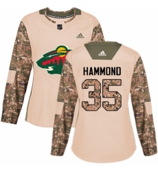 Women's Adidas Minnesota Wild #35 Andrew Hammond Authentic Camo Veterans Day Practice NHL Jersey Women's Adidas Minnesota Wild #35 Andrew Hammond Authentic Camo Veterans Day Practice NHL Jersey