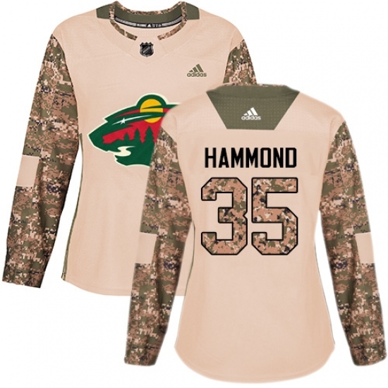 Women's Adidas Minnesota Wild #35 Andrew Hammond Authentic Camo Veterans Day Practice NHL Jersey Women's Adidas Minnesota Wild #35 Andrew Hammond Authentic Camo Veterans Day Practice NHL Jersey