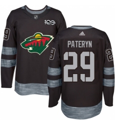 Men's Adidas Minnesota Wild #29 Greg Pateryn Authentic Black 1917-2017 100th Anniversary NHL Jersey