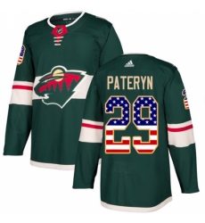 Youth Adidas Minnesota Wild #29 Greg Pateryn Authentic Green USA Flag Fashion NHL Jersey