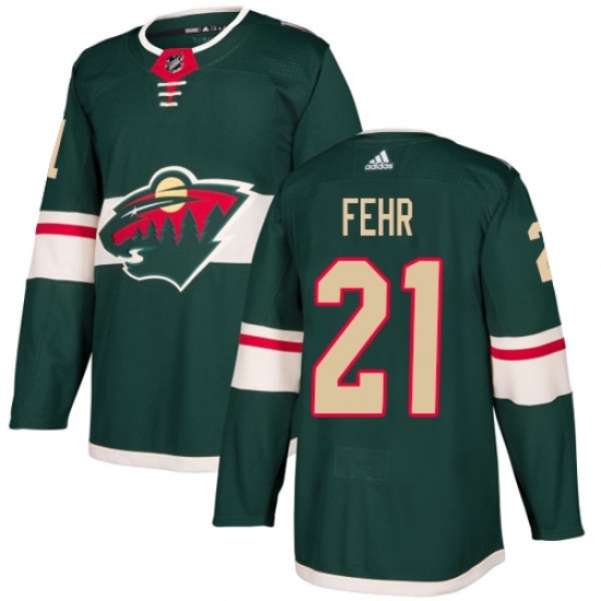 Men's Adidas Minnesota Wild #21 Eric Fehr Authentic Green Home NHL Jersey Men's Adidas Minnesota Wild #21 Eric Fehr Authentic Green Home NHL Jersey