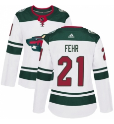 Women's Adidas Minnesota Wild #21 Eric Fehr Authentic White Away NHL Jersey Women's Adidas Minnesota Wild #21 Eric Fehr Authentic White Away NHL Jersey