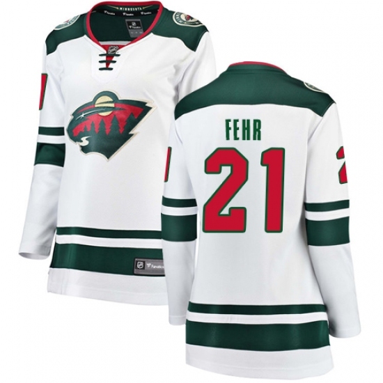 Women's Minnesota Wild #21 Eric Fehr Authentic White Away Fanatics Branded Breakaway NHL Jersey Women's Minnesota Wild #21 Eric Fehr Authentic White Away Fanatics Branded Breakaway NHL Jersey