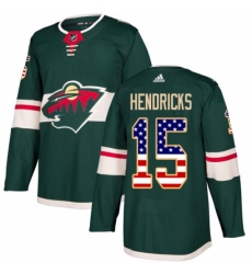 Youth Adidas Minnesota Wild #15 Matt Hendricks Authentic Green USA Flag Fashion NHL Jersey Youth Adidas Minnesota Wild #15 Matt Hendricks Authentic Green USA Flag Fashion NHL Jersey