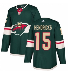 Youth Adidas Minnesota Wild #15 Matt Hendricks Premier Green Home NHL Jersey