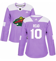 Women's Adidas Minnesota Wild #10 Matt Read Authentic Purple Fights Cancer Practice NHL Jersey Women's Adidas Minnesota Wild #10 Matt Read Authentic Purple Fights Cancer Practice NHL Jersey