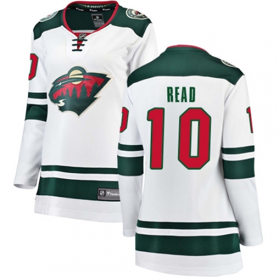 Women's Minnesota Wild #10 Matt Read Authentic White Away Fanatics Branded Breakaway NHL Jersey Women's Minnesota Wild #10 Matt Read Authentic White Away Fanatics Branded Breakaway NHL Jersey