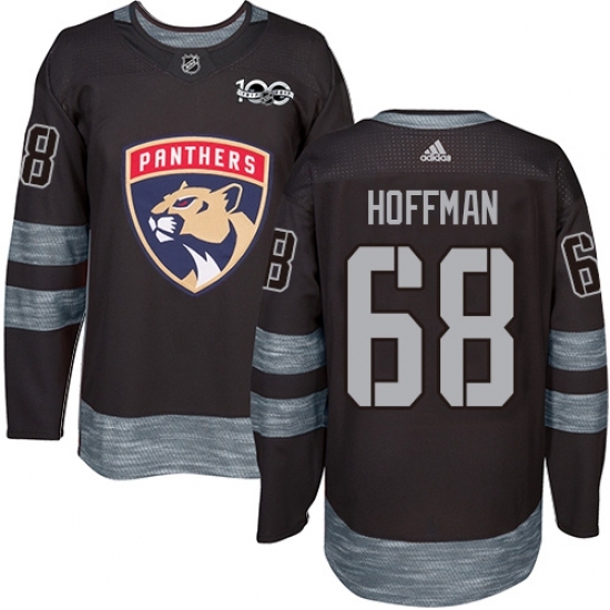 Men's Adidas Florida Panthers #68 Mike Hoffman Authentic Black 1917-2017 100th Anniversary NHL Jersey Men's Adidas Florida Panthers #68 Mike Hoffman Authentic Black 1917-2017 100th Anniversary NHL Jersey
