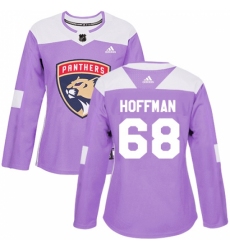 Women's Adidas Florida Panthers #68 Mike Hoffman Authentic Purple Fights Cancer Practice NHL Jersey Women's Adidas Florida Panthers #68 Mike Hoffman Authentic Purple Fights Cancer Practice NHL Jersey