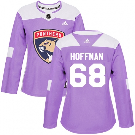 Women's Adidas Florida Panthers #68 Mike Hoffman Authentic Purple Fights Cancer Practice NHL Jersey Women's Adidas Florida Panthers #68 Mike Hoffman Authentic Purple Fights Cancer Practice NHL Jersey