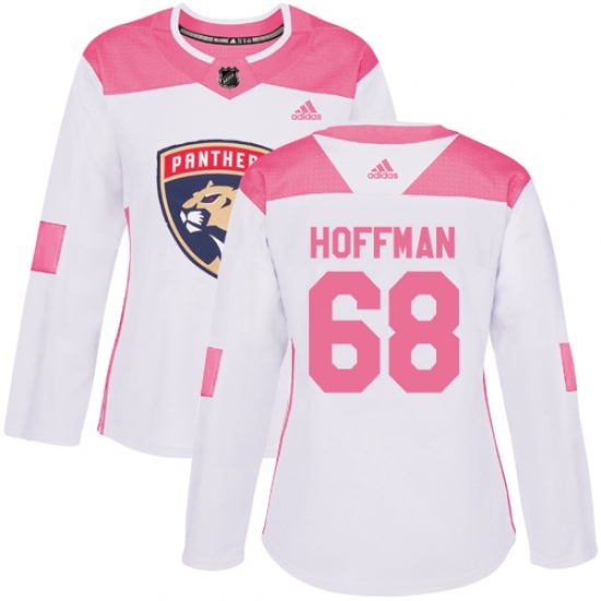 Women's Adidas Florida Panthers #68 Mike Hoffman Authentic White Pink Fashion NHL Jersey Women's Adidas Florida Panthers #68 Mike Hoffman Authentic White Pink Fashion NHL Jersey