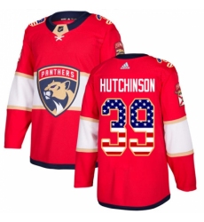 Men's Adidas Florida Panthers #39 Michael Hutchinson Authentic Red USA Flag Fashion NHL Jersey Men's Adidas Florida Panthers #39 Michael Hutchinson Authentic Red USA Flag Fashion NHL Jersey