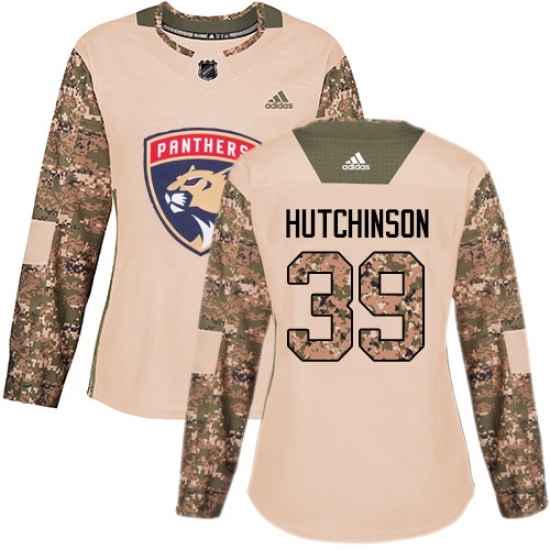 Women's Adidas Florida Panthers #39 Michael Hutchinson Authentic Camo Veterans Day Practice NHL Jersey Women's Adidas Florida Panthers #39 Michael Hutchinson Authentic Camo Veterans Day Practice NHL Jersey
