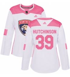 Women's Adidas Florida Panthers #39 Michael Hutchinson Authentic White Pink Fashion NHL Jersey Women's Adidas Florida Panthers #39 Michael Hutchinson Authentic White Pink Fashion NHL Jersey