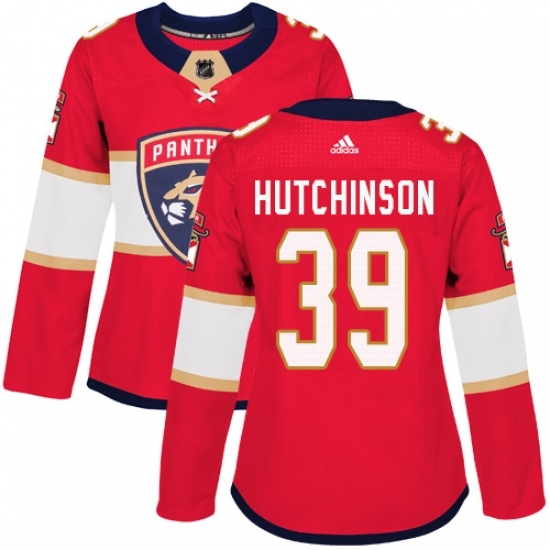Women's Adidas Florida Panthers #39 Michael Hutchinson Premier Red Home NHL Jersey Women's Adidas Florida Panthers #39 Michael Hutchinson Premier Red Home NHL Jersey