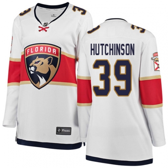Women's Florida Panthers #39 Michael Hutchinson Authentic White Away Fanatics Branded Breakaway NHL Jersey Women's Florida Panthers #39 Michael Hutchinson Authentic White Away Fanatics Branded Breakaway NHL Jersey