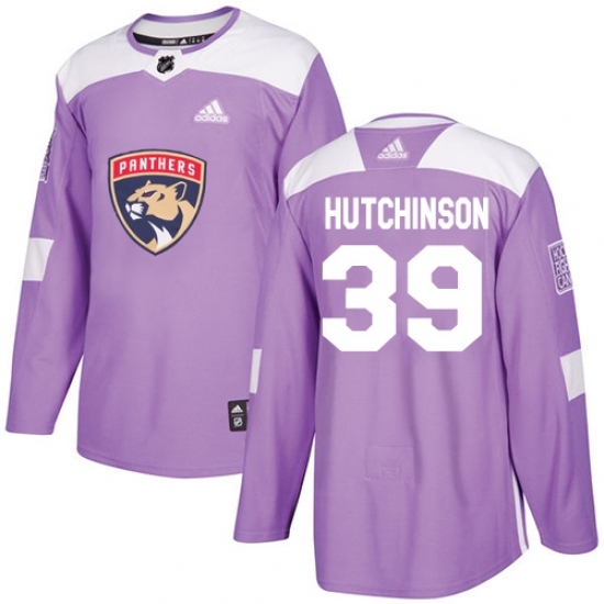 Youth Adidas Florida Panthers #39 Michael Hutchinson Authentic Purple Fights Cancer Practice NHL Jersey Youth Adidas Florida Panthers #39 Michael Hutchinson Authentic Purple Fights Cancer Practice NHL Jersey