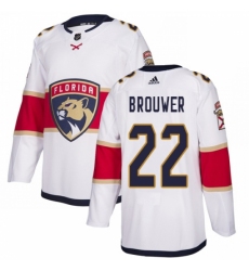 Men's Adidas Florida Panthers #22 Troy Brouwer Authentic White Away NHL Jersey