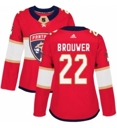 Women's Adidas Florida Panthers #22 Troy Brouwer Authentic Red Home NHL Jersey
