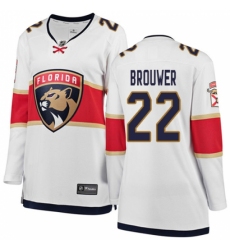 Women's Florida Panthers #22 Troy Brouwer Authentic White Away Fanatics Branded Breakaway NHL Jersey