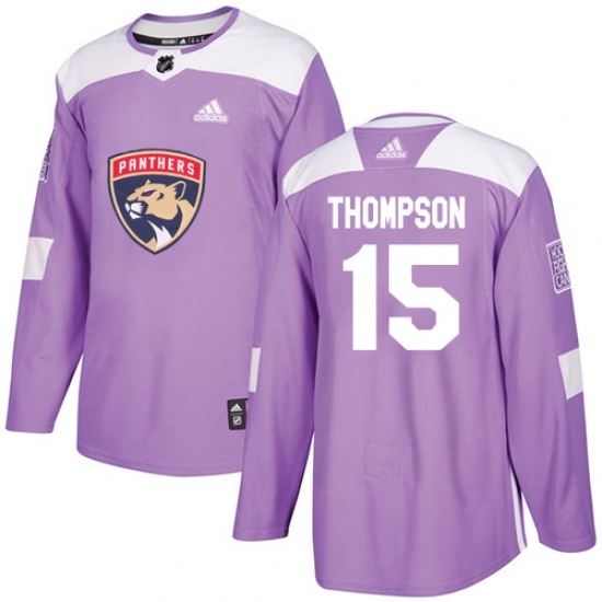 Men's Adidas Florida Panthers #15 Paul Thompson Authentic Purple Fights Cancer Practice NHL Jersey Men's Adidas Florida Panthers #15 Paul Thompson Authentic Purple Fights Cancer Practice NHL Jersey