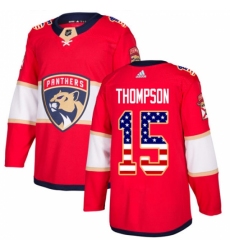 Men's Adidas Florida Panthers #15 Paul Thompson Authentic Red USA Flag Fashion NHL Jersey Men's Adidas Florida Panthers #15 Paul Thompson Authentic Red USA Flag Fashion NHL Jersey