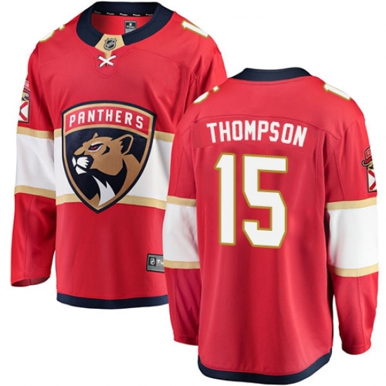 Men's Florida Panthers #15 Paul Thompson Authentic Red Home Fanatics Branded Breakaway NHL Jersey Men's Florida Panthers #15 Paul Thompson Authentic Red Home Fanatics Branded Breakaway NHL Jersey