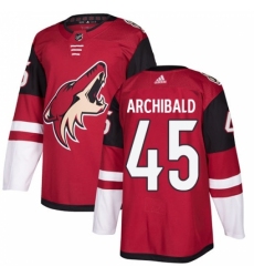 Men's Adidas Arizona Coyotes #45 Josh Archibald Authentic Burgundy Red Home NHL Jersey Men's Adidas Arizona Coyotes #45 Josh Archibald Authentic Burgundy Red Home NHL Jersey