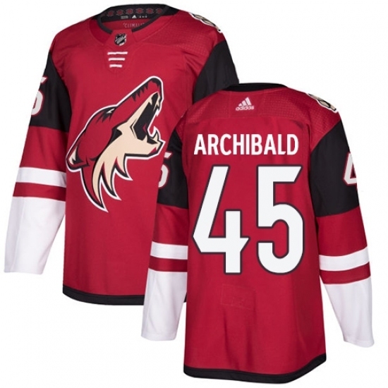 Men's Adidas Arizona Coyotes #45 Josh Archibald Authentic Burgundy Red Home NHL Jersey Men's Adidas Arizona Coyotes #45 Josh Archibald Authentic Burgundy Red Home NHL Jersey