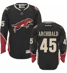Men's Reebok Arizona Coyotes #45 Josh Archibald Authentic Black Third NHL Jersey Men's Reebok Arizona Coyotes #45 Josh Archibald Authentic Black Third NHL Jersey