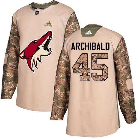 Youth Adidas Arizona Coyotes #45 Josh Archibald Authentic Camo Veterans Day Practice NHL Jersey Youth Adidas Arizona Coyotes #45 Josh Archibald Authentic Camo Veterans Day Practice NHL Jersey