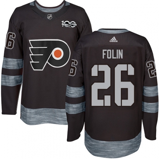 Men's Adidas Philadelphia Flyers #26 Christian Folin Authentic Black 1917-2017 100th Anniversary NHL Jersey Men's Adidas Philadelphia Flyers #26 Christian Folin Authentic Black 1917-2017 100th Anniversary NHL Jersey
