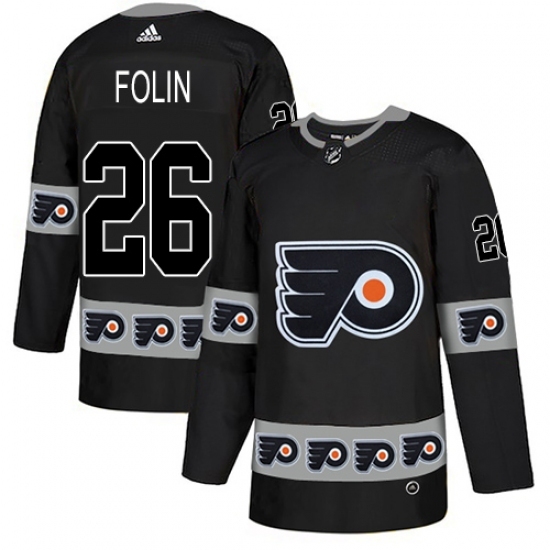 Men's Adidas Philadelphia Flyers #26 Christian Folin Authentic Black Team Logo Fashion NHL Jersey Men's Adidas Philadelphia Flyers #26 Christian Folin Authentic Black Team Logo Fashion NHL Jersey